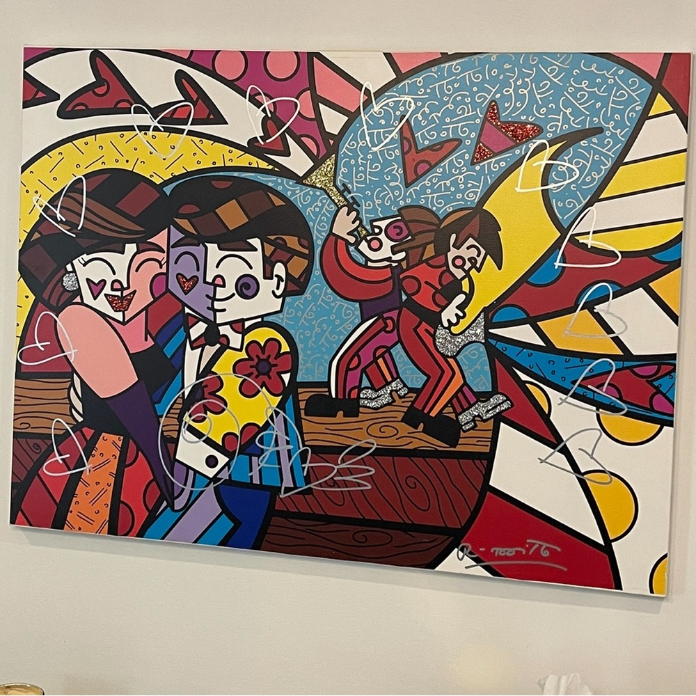 Colorful Romero Britto pop art